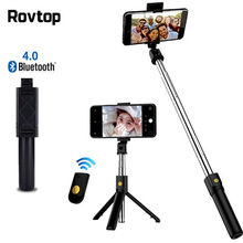 Bluetooth selfie vara tripé telescópico monopé ajustável selfie vara para xiaomi samsung mini tripé para iphone huawei 2024 - compre barato