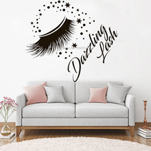 Stars Eyelash Decals Wall Decal Show Window Stickers Beauty Salon  Shop Eyelashes Lashes Sign Posters Wall Decor Murals LC1358 2024 - buy cheap