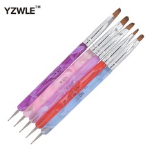Yzwle-caneta para unhas de acrílico e gel uv, 2 vias, pincel pontilhável, construção e construção, delineador, design para unhas de acrílico 24 2024 - compre barato