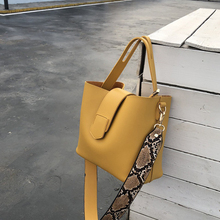 Casual Pu Bucket Bag Women Handbags Fashion Serpentine Shoulder Strap Bags Lady Shoulder Bag Large Capacity Composite Bags 2019 2024 - buy cheap