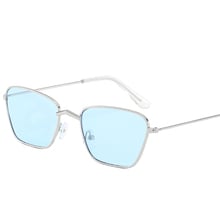 Diseñador de la marca pequeño cuadrado gafas de sol de las mujeres de los hombres de Color claro lentes Unisex elipse lentes de sol para dama mujer UV400 2024 - compra barato