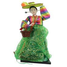 Muñeca Geisha coreana Vintage, vestido verde Hanbok, modelo Oriental, disfraz coreano, 12 pulgadas 2024 - compra barato