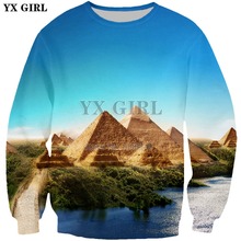 YX GIRL Drop ship pyramids of utpoia beautiful scenery 3d Print Pullovers Hoody 2018 New Fashion Mens Womens O-Neck Sweatshirt 2024 - buy cheap