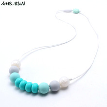 MHS.SUN Baby and Mom Silicone Round Beads Teething Necklace Food Grade Chewbale Nursing Necklace For Breastfeeding Jewelry 1Pcs 2024 - buy cheap