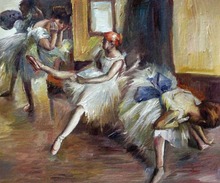 Pintura Artística de bailarina, Rehersal de Sherlock Degas, pintura al óleo sobre lienzo, 100% pintado a mano, imágenes artísticas sin marco 2024 - compra barato