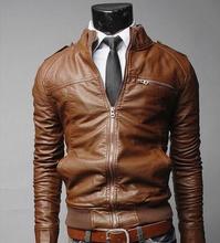Masculino roupas de couro moda zíper roupas de couro masculino casual gola lavagem água motocicleta jaqueta de couro masculino 2024 - compre barato