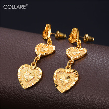 Collare Ethnic Heart Earrings For Women Gold/Silver Color Wholesale Bridal Wedding Drop Long Earrings Fashion Jewelry E241 2024 - buy cheap