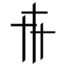 21.9*30.44CM Funny Car Stickers Three Crosses Personalized Vinyl Car Decorative Accessories Black/Silver C7-1378 2024 - buy cheap