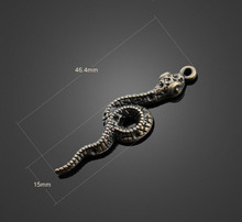 50pcs Antique Bronze Alloy Snake Jewery Charms Pendants -DIY Findings Necklace Metal Fashion Bags Accessories 46.4mm X 15mm 2024 - buy cheap