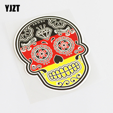 YJZT 10.8CM*14.2CM Chromatic German Skull Car Sticker PVC Decal Motorcycle Car Styling 13-1149 2024 - buy cheap