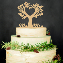 Adorno de madera para pastel, decoración para fiesta de cumpleaños, boda, suministros para pastel, pájaro, amor, corazón, árbol, color madera 2024 - compra barato