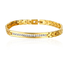 Chain Link Yellow Gold Filled AAA Cubic Zirconia Bracelet Party Jewelry 2024 - buy cheap