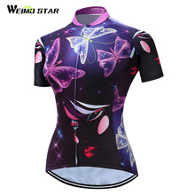2018 Weimostar Butterfly MTB Bike Jersey Women's Cycling Clothing Ropa Ciclismo Jersey Riding bicycle Top Maillot Shirt Summer 2024 - buy cheap
