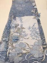 Tela de encaje de tul bordada con flores, tejido africano de alta calidad para vestido de boda, JIANXI.C-63109 2024 - compra barato