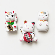 Ímãs magnéticos de geladeira japonês, pintados à mão, resina de toquio 3d, capinhas de geladeira do gato da sorte, lembrança de turista para crianças 2024 - compre barato