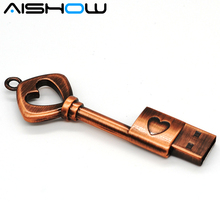 USB Pen Drive Metal Pure Copper Heart Key Gift USB Flash Drive mini USB stick Key Genuine 2gb 4gb 8gb 16gb 32gb 64gbThumb Stick 2024 - buy cheap