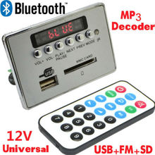 Dc 12v bluetooth mp3 wma wav decodificador placa de áudio cartão sd/usb music player display painel fm rádio aux para o amplificador do carro 2024 - compre barato