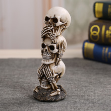 Dia das bruxas Artesanato Crânio de Esqueleto do Osso Mesa Modelo Criativo Casa Miniaturas Figuras Decorativas Artesanato Resina Transporte da gota 2024 - compre barato