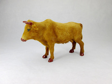 Vaca de juguete de simulación de polietileno y pieles de vaca amarilla modelo regalo cerca de 23x7x16cm 2440 2024 - compra barato