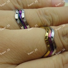 30Pairs Whole Stainless Steel Fashion Unisex 3 in 1 Wave Rings Jewelry Bulk Lots LB356 Free Shipping 2024 - buy cheap
