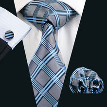 C3 gravatas para homens xadrez clássico 100%, tecido jacquard de seda conjunto de abotoaduras masculino formal festa de casamento frete grátis 2024 - compre barato