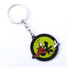 10pcs/lot Anime Cartoon The Adventures Of Tintin Metal Keychain Metal Coin Key Chain Ring Car Keychain Chaveiro Llavevos Jewelry 2024 - buy cheap
