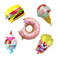 Большой кремовый гамбургер пончик фольга Воздушные шары воздушный Свадебный Гелиевый шар украшения для дня рождения для детей и взрослых товары для BabyShower 2024 - купить недорого