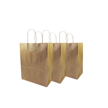 Bolsa de papel kraft multifunción Simple, 10 unidades/lote, con asa, bolso para boda, bolsas de papel de regalo, talla grande 2024 - compra barato