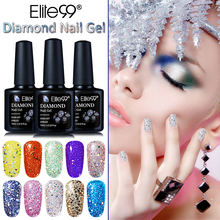 Elite99 diamante brilhante 10ml brilho uv gel verniz brilho base superior verniz gel primer manicure gel unha polonês bling arte do prego 2024 - compre barato