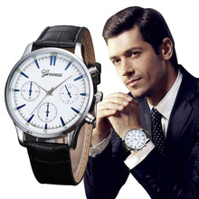 Мужские наручные часы GEMIXI, кварцевые аналоговые часы с кожаным ремешком в стиле ретро 2024 - купить недорого