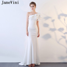 JaneVini Vestidos Simple Mermaid Mother of The Bride Dresses 2018 One Shoulder Ruffles Backless Satin Evening Gowns Lange Jurken 2024 - buy cheap