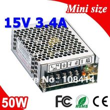 MS-50-15-minifuente de alimentación conmutada LED, transformador de 110V, 220V, CA a CC, salida de 15V, 50W, 15V, 3.4A 2024 - compra barato