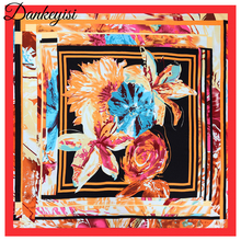 DANKEYISI 110*110 Large Women Silk Scarf Female Hijab Headband Neck Scarf Shawls Print Square Scarves Shawls For Ladies 2024 - buy cheap