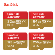 Sandisk-tarjeta Micro SD Extreme U3 V30 A2, 64GB, 128GB, 256GB, tarjeta TF Original, 32GB, A1, flash, para Dron, novedad 2024 - compra barato