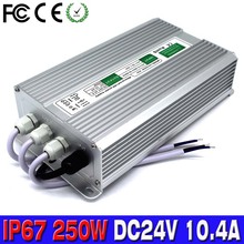 DC 24V 250W 10.4A Waterproof IP67 Electronic LED Driver outdoor Switching power supply for led strip transformers adapter 2024 - buy cheap