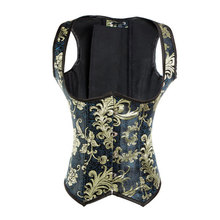 ML4076 Free Shipping New Arrival S/M/L/XL Flower Printed Fashion Black Vintage Corselet Sexy Women Corset Underbust 2024 - buy cheap