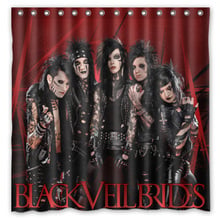 Black Veil Brides Shower Curtain Waterproof Fabric Curtain For The Bathroom Polyester Bath Screen Shower Room Product 180x180cm 2024 - buy cheap