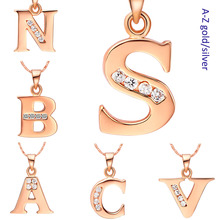Fashion jewelry  Letter A B C D E F G H I J K L M N O P Q I S T U V W X Y Z Rose gold-color Necklace for Women 2024 - buy cheap