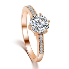 Conjunto de dois anéis de noivado e zircônio cúbico, 2 tamanhos, joia para mulheres, amantes de festas e casamento 2024 - compre barato