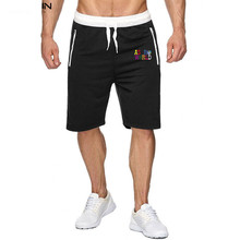 2019 Men Leisure Men Knee Length Shorts Color Patchwork Joggers Short Sweatpants Trousers Men Bermuda Shorts roupa masculina 2024 - buy cheap