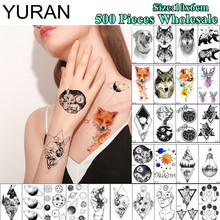 YURAN 500 Pieces Wholesale Waterproof 10x6CM Tattoo Temporary Fox Planet Body Art Tatoo Sticker Men Women Arm Neck Fake Tattoos 2024 - buy cheap