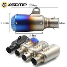 ZSDTRP 35-51mm Universal Motorcycle Exhaust Muffler Escape Slip-On Pipe Fit Many Motorbike Scooter ATV For AK MSX125 KTM 2024 - buy cheap