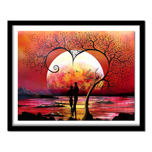 Full 5D Diy Daimond Painting Cross-stitch Sunset Couple 3D Diamond  Full Round Rhinestones Paintings Embroidery Decor 2024 - buy cheap