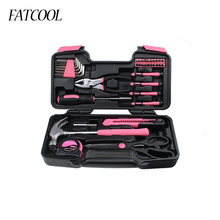 FATCOOL 39 Piece DIY Household Home Hand Tool Set Screwdrivers Pliers Hammer Wrenches Measure Tape Band Hard Storage Box 2024 - buy cheap