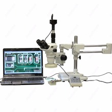 Microscópio estéreo com suporte de lança, -- amscópio suprimentos de lança 2x-x, microscópio estéreo com luz de 80 leds com 8 zona + câmera digital de 9mp 2024 - compre barato
