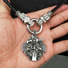 Viking Odin by Helena Rosova Cross Necklace Celt wolf pendant two wolves tree of life and world tree Talisman jewelry viking men 2024 - buy cheap