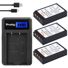 Аккумулятор PROBTY BLS1, 3 шт., PS-BLS1 шт., зарядное устройство USB с ЖК-дисплеем для Olympus PEN E-PL1, E-PM1, EP3, EPL3, Evolt E-420, E-620, E-450, E-400, E-410 2024 - купить недорого