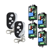 Alta Qualidade New 110 V 220 V 10A 1 Canal Relé Interruptor de Controle Remoto Sem Fio 2 Transmissor + 4 Receptor RF 315 MHz SKU: 5405