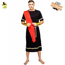 Fantasia cesar toga para homens, fantasia masculina de cosplay, conjunto de roupas para festa 2024 - compre barato