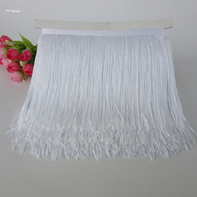 YY-tesco 1 Yards 15CM Long Lace Fringe Trim Tassel white Fringe Trimming For Latin Dress Stage Clothes Accessories Lace Ribbon 2024 - buy cheap